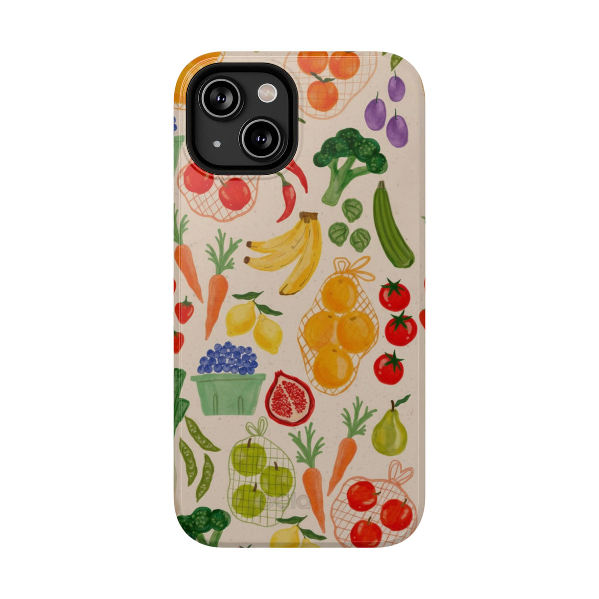 Fruits and Veggies Aesthetic Phone Case | Dual Layer Protective Case | Foodie Art Gift | Illustrated iPhone Case | Garden Art Phone Cover