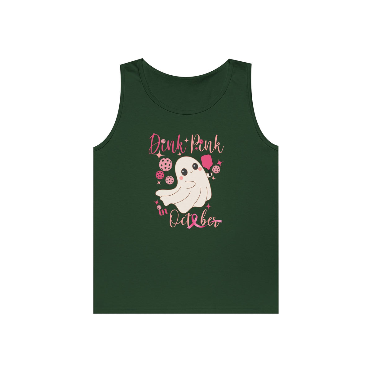 Pickleball Tank Top Dink Pink in October Breast Cancer Ghost Shirt Pickleball Shirt for Her Gift for Mom Team Pickleball Lover Player