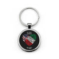 Exchange Student Custom Round Stainless Steel Keychain, Personalized Gift with Two Flags, From Host Family, Patriotic Gift, Country Pride
