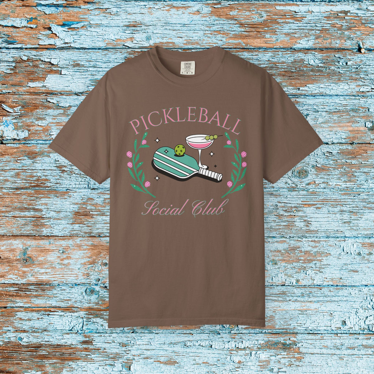 Pickleball Funny Comfort Colors Shirt Pickleball Social Club Coquette Bow Cocktail Shirt for Her Him Mom Team Pickleball Lover Player Gift