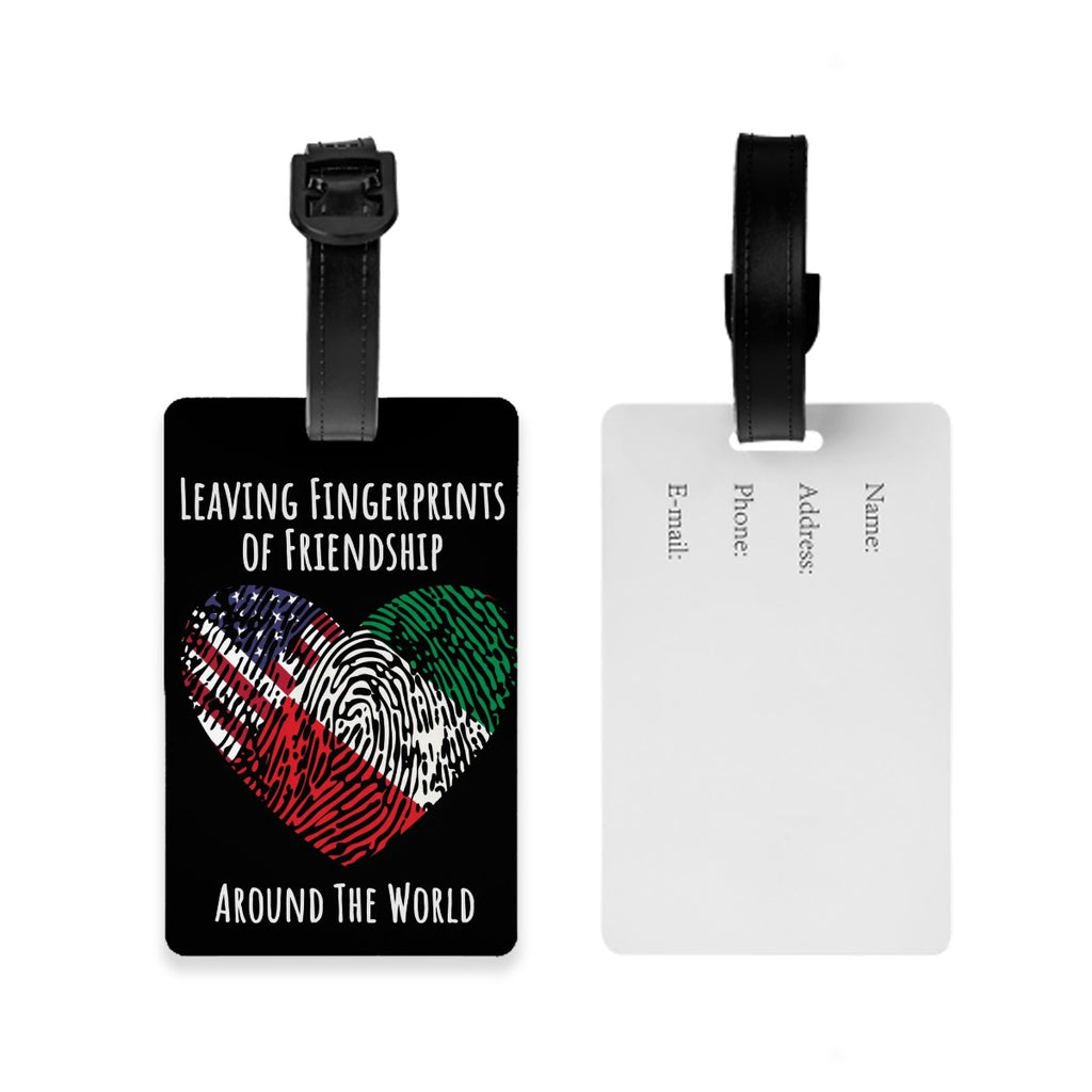 Personalized Custom Exchange Student Luggage Tag Select Two Flags to be Printed Provide any Other Custom Information