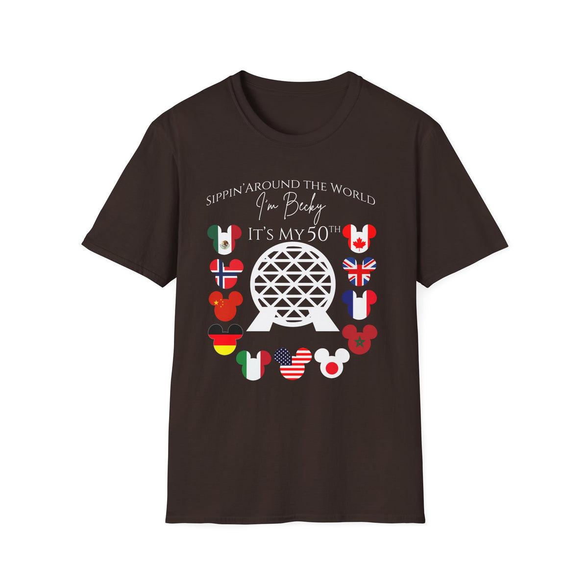 Custom Epcot Template Unisex Softstyle T-Shirt
