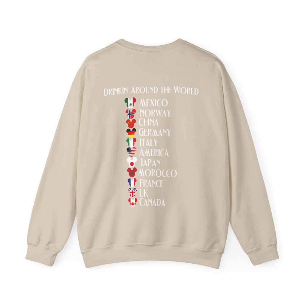 Custom Funny Disney Epcot World Tour 21st Birthday Sweatshirt Drink Around The World Food and Wine Drinking Squad Shirt World Traveler