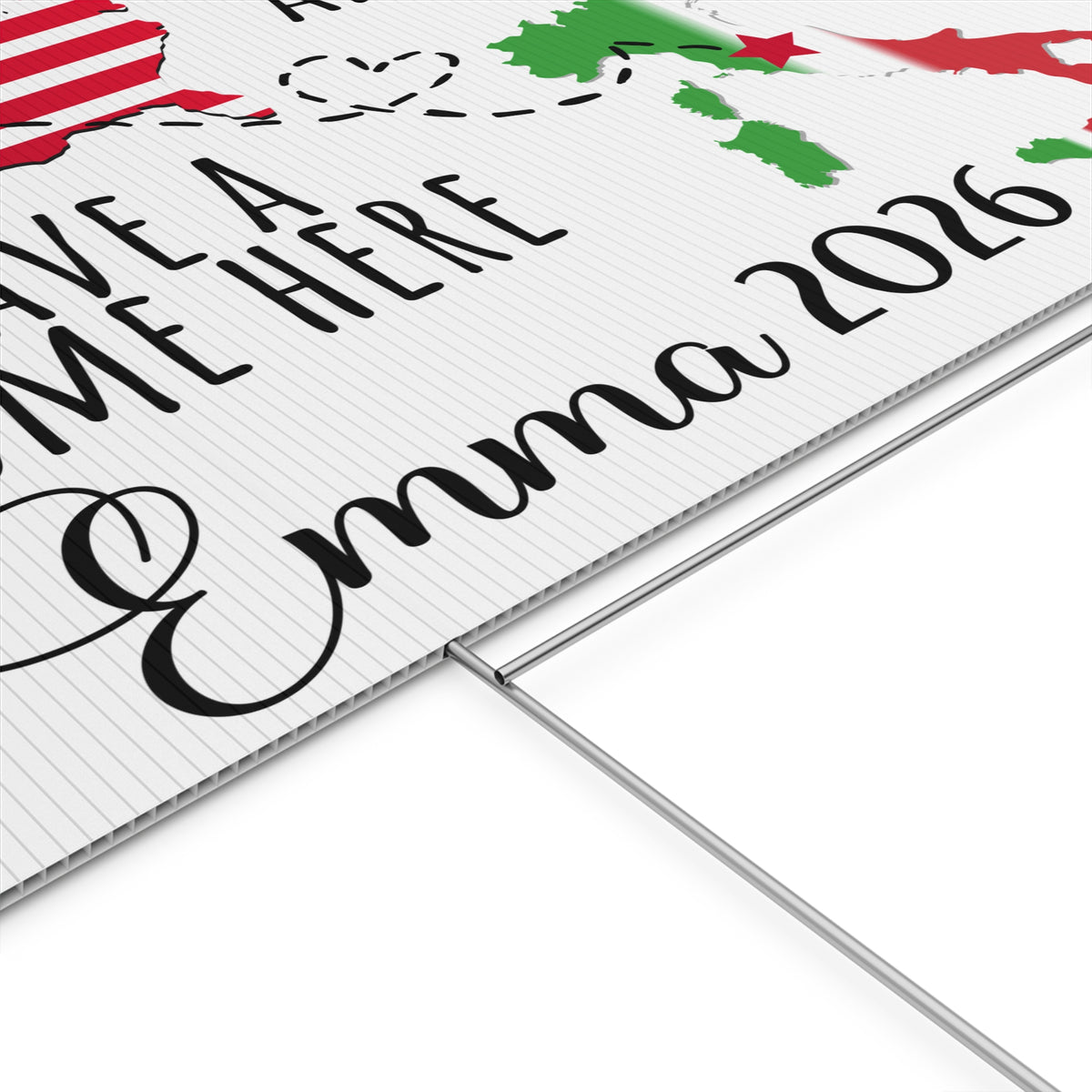 Custom Exchange Student Welcome Yard Sign, Personalized Two Country Host Family Sign, Student Name & Year Outdoor Decor