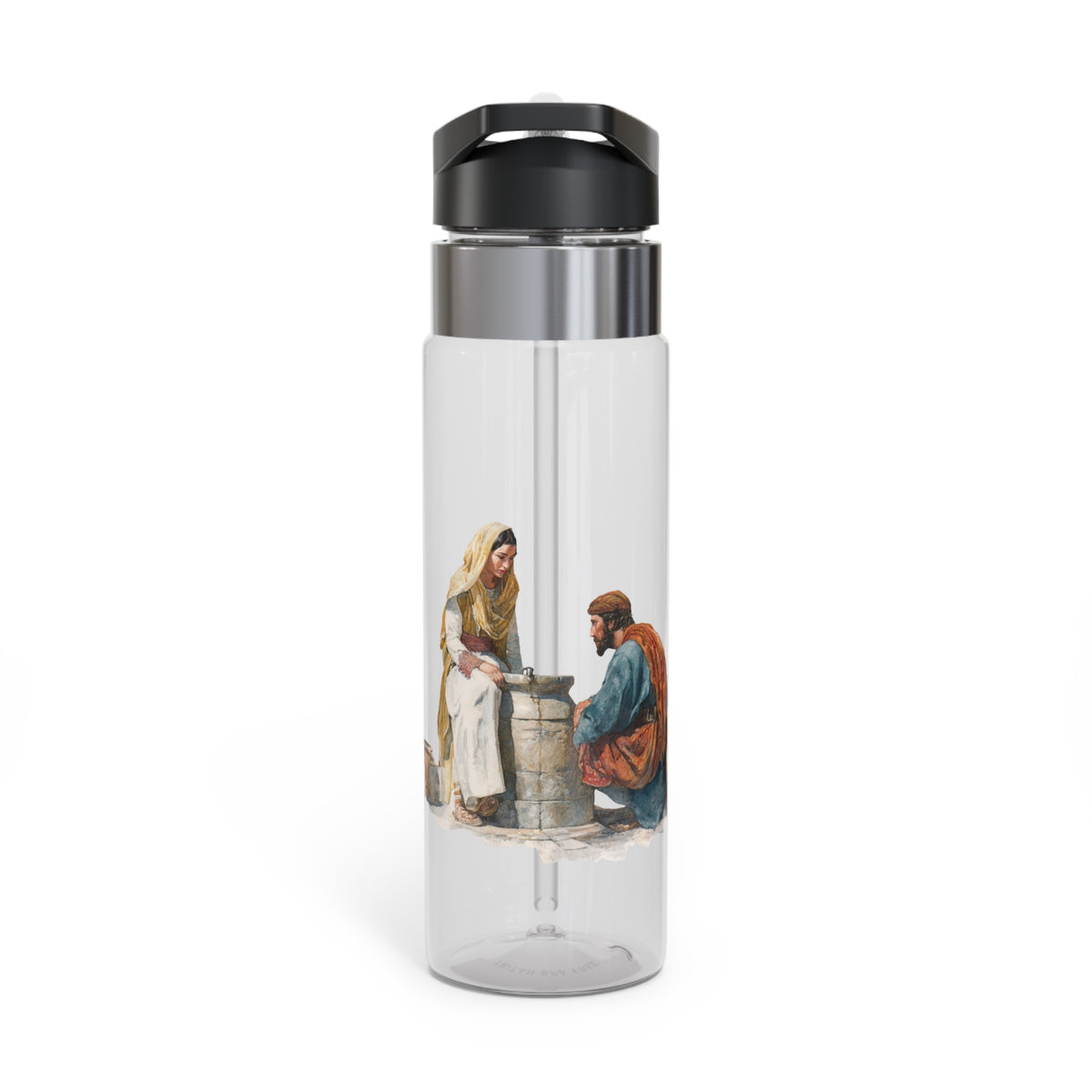 Jesus at the Well Christian Water Bottle, 20oz Tritan Sport Bottle, Pastor Gift, Sunday School Teacher Gift, Worship Leader Faith Drinkware