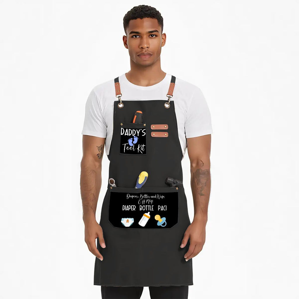 Unisex Canvas Cross Back Apron with Pockets 1 2