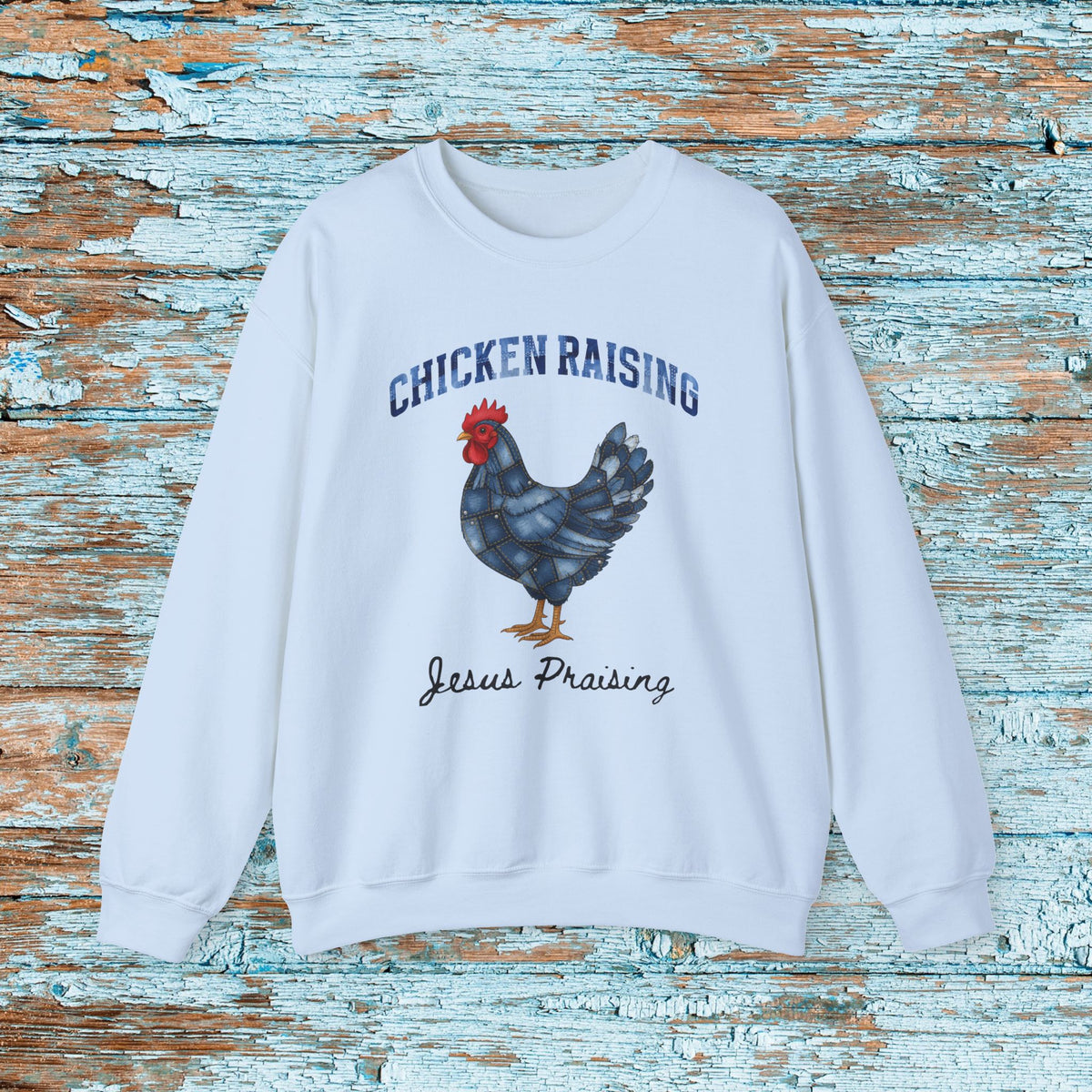 Christian Patchwork Chicken Sweatshirt, Cute Christian Shirt For Women,Jesus Shirt Christian Gift, Faith Based Shirt,Love and Grace Shirt