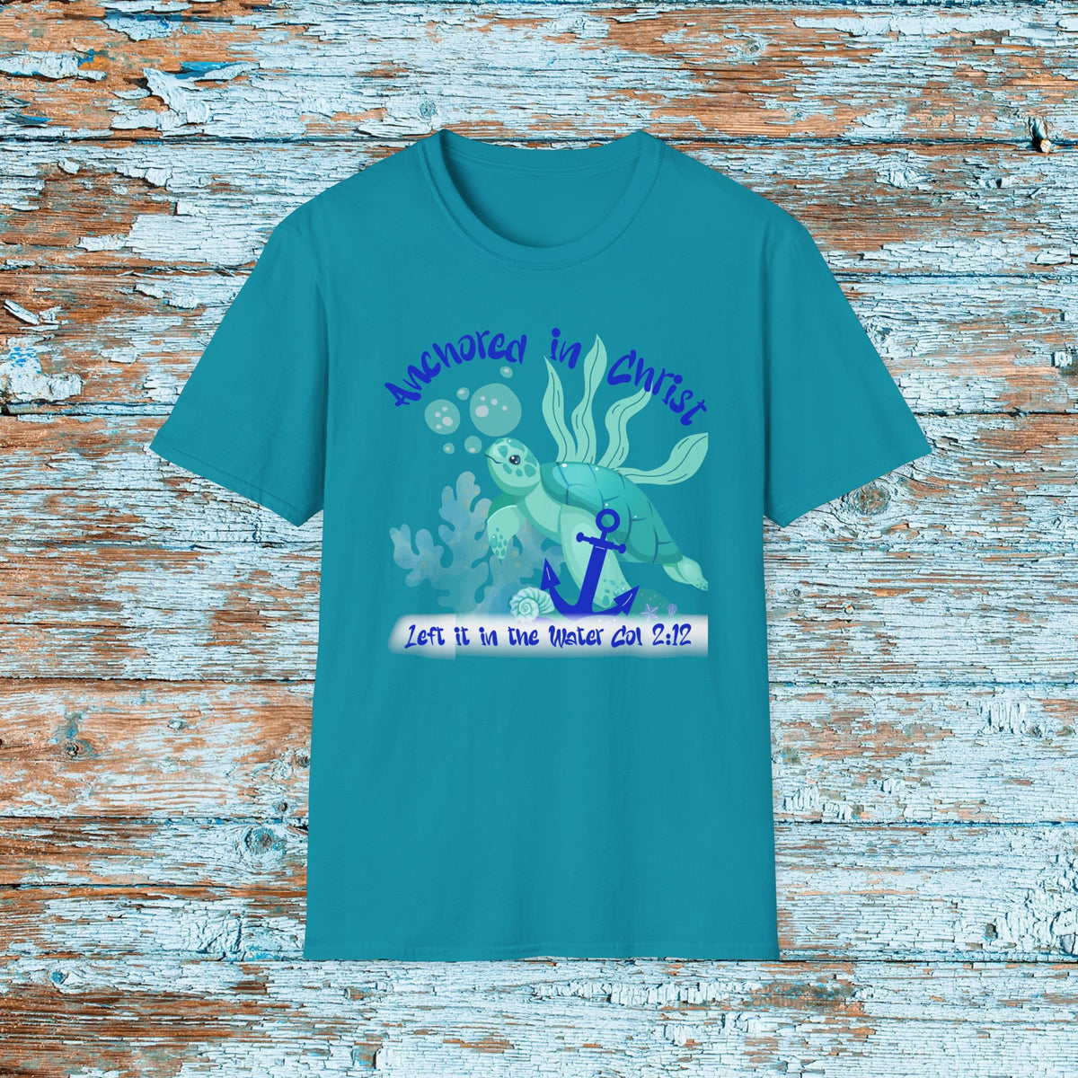 Anchored in Christ Shirt | Left It in the Water Tee | Christian Baptism Shirt | Colossians 2:12 T-Shirt | Faith Graphic Tee