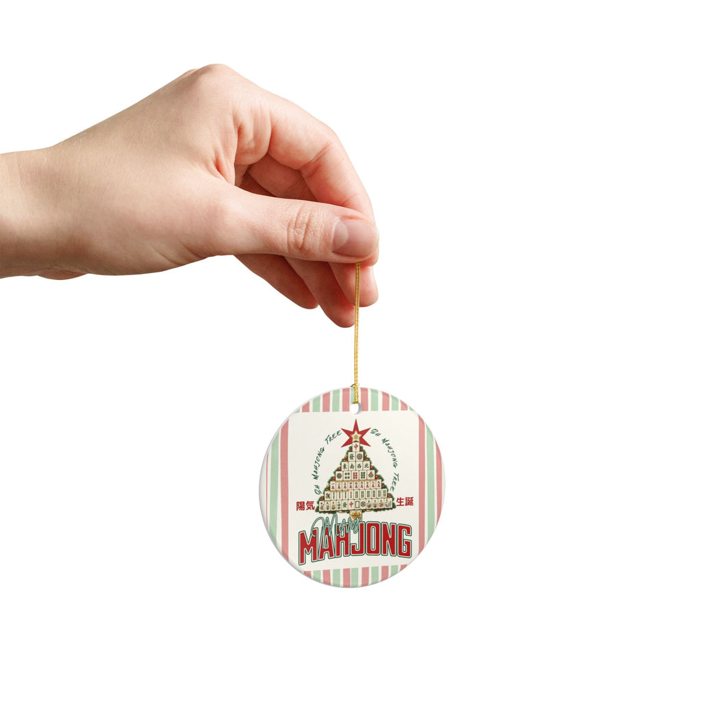 Mahjong Tree Ceramic Ornament | Holiday Mahjong Tile Christmas Decoration