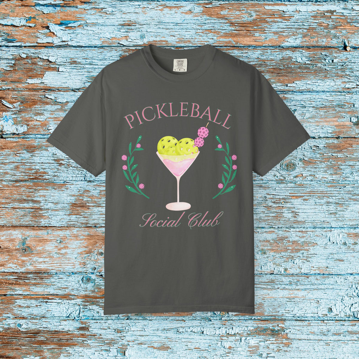 Pickleball Funny Comfort Colors Shirt Pickleball Social Club Coquette Bow Cocktail Shirt for Her Him Mom Team Pickleball Lover Player Gift