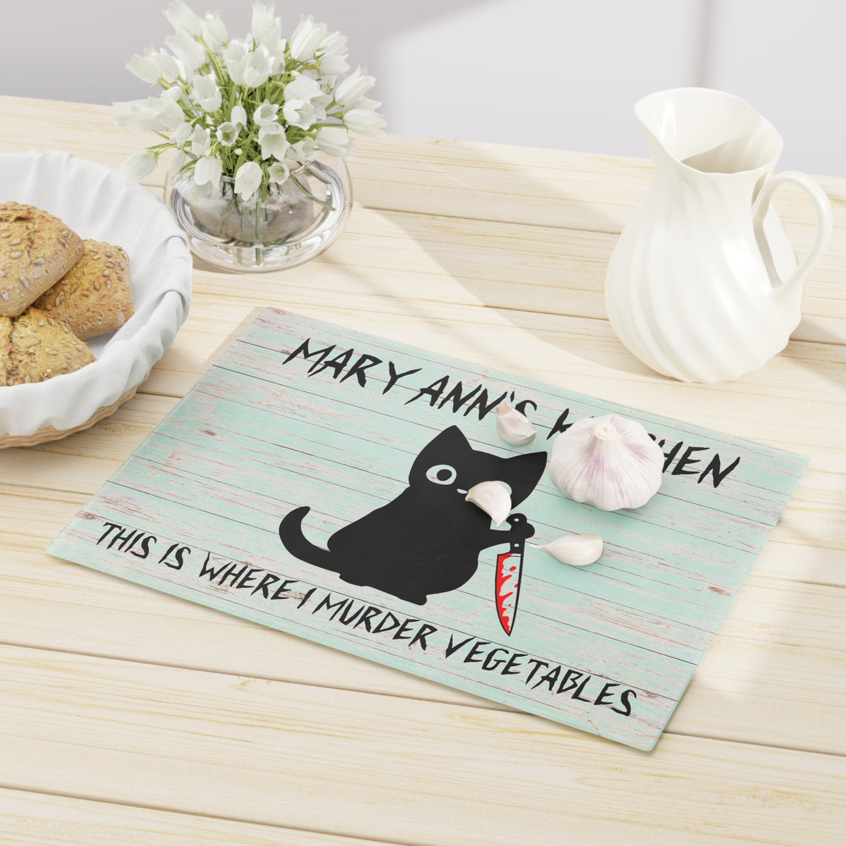 Funny Personalized Custom Tempered Glass Cutting Board Personalized Hilarious Gift for Wedding Anniversary Kitchen Decor Gift for Mom Couple