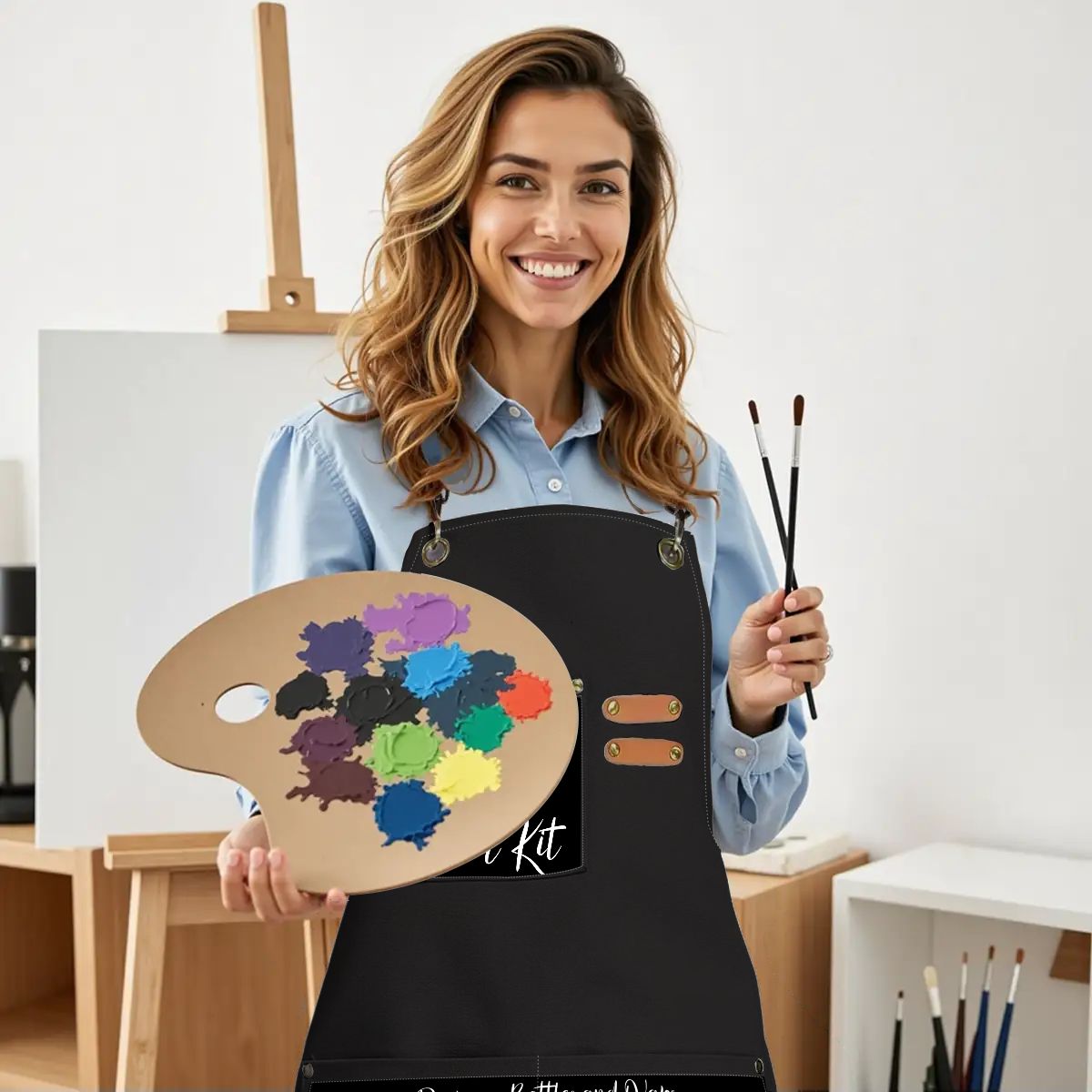 Unisex Canvas Cross Back Apron with Pockets 2 Dave’s
