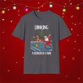 Christmas Pickleball Funny Santa Dinking a Reindeer Game Unisex Softstyle T-Shirt Team Shirt for Mom Grandma Dad Favorite Player Gift Xmas