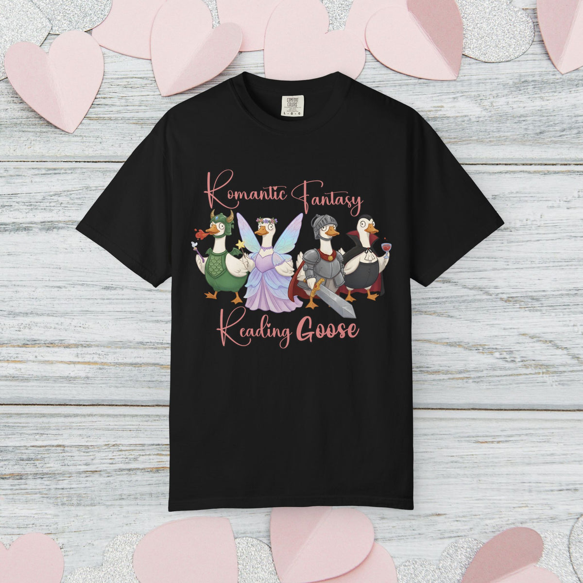 Romantic Fantasy Silly Goose T-Shirt | Comfort Colors Tee | Book Lover Shirt | Cozy Reading Gift | Whimsical Goose Aesthetic |Book Club Gift
