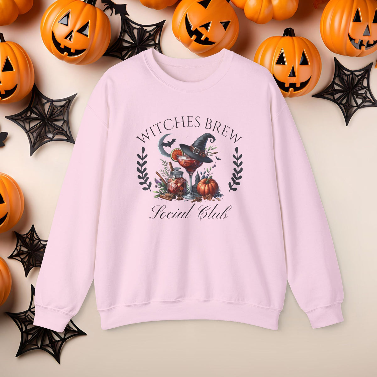 Funny Halloween Witch Hat Coquette Bow Ride the Broom Crewneck Cute Fall Fun Spooky Pumpkin Cozy Season Sweatshirt