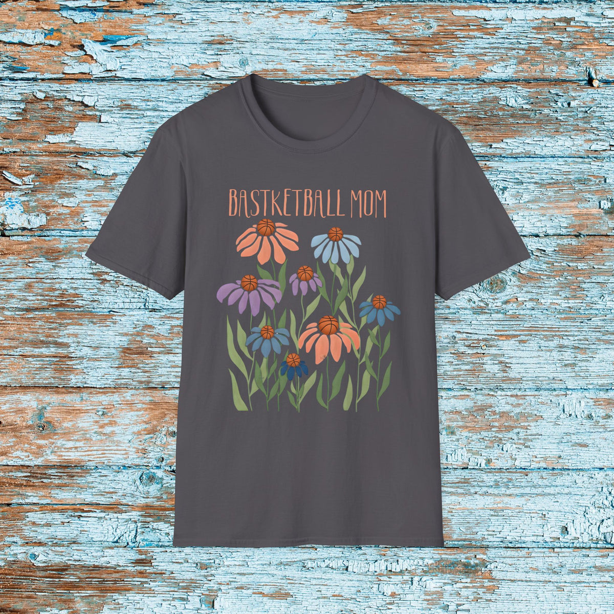 Basketball Mom Shirt, Boho Floral Basketball Mom Tee, Basketball Gift for Women, Gift for Mom, Bestie, Basketball Mama Cheering Shirt