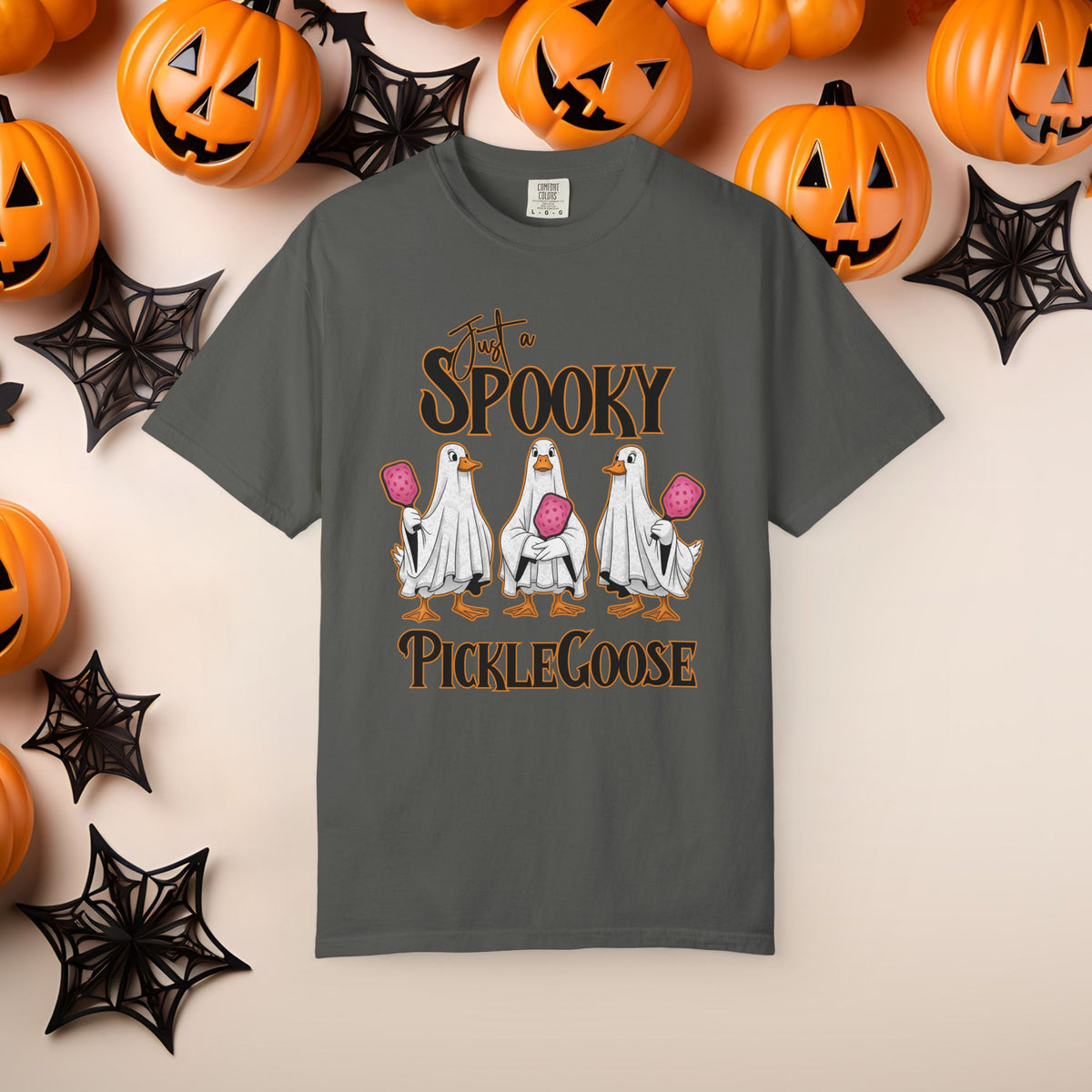 Pickleball Spooky Goose Comfort Colors Halloween Silly Goose Ghost Shirt Scary Geese Playing Pickleball Boo Trick or Treat Fall Shirt