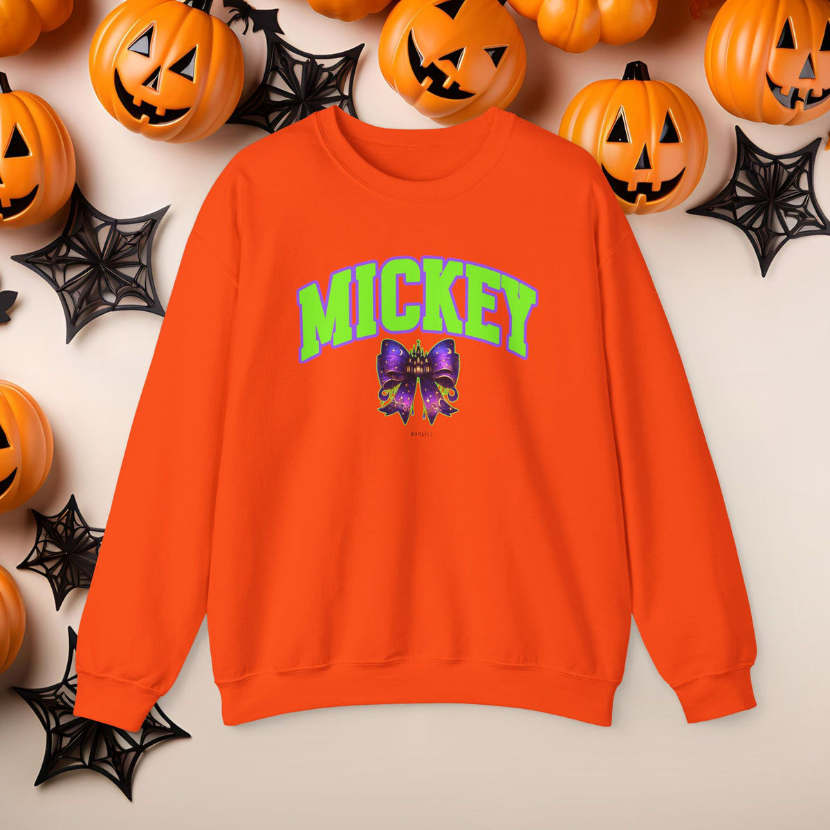 Mickey Halloween Witch Hat Coquette Bow Crewneck Cute Fall Fun Spooky Pumpkin Cozy Season Sweatshirt for Magical Park Not So Scary Party