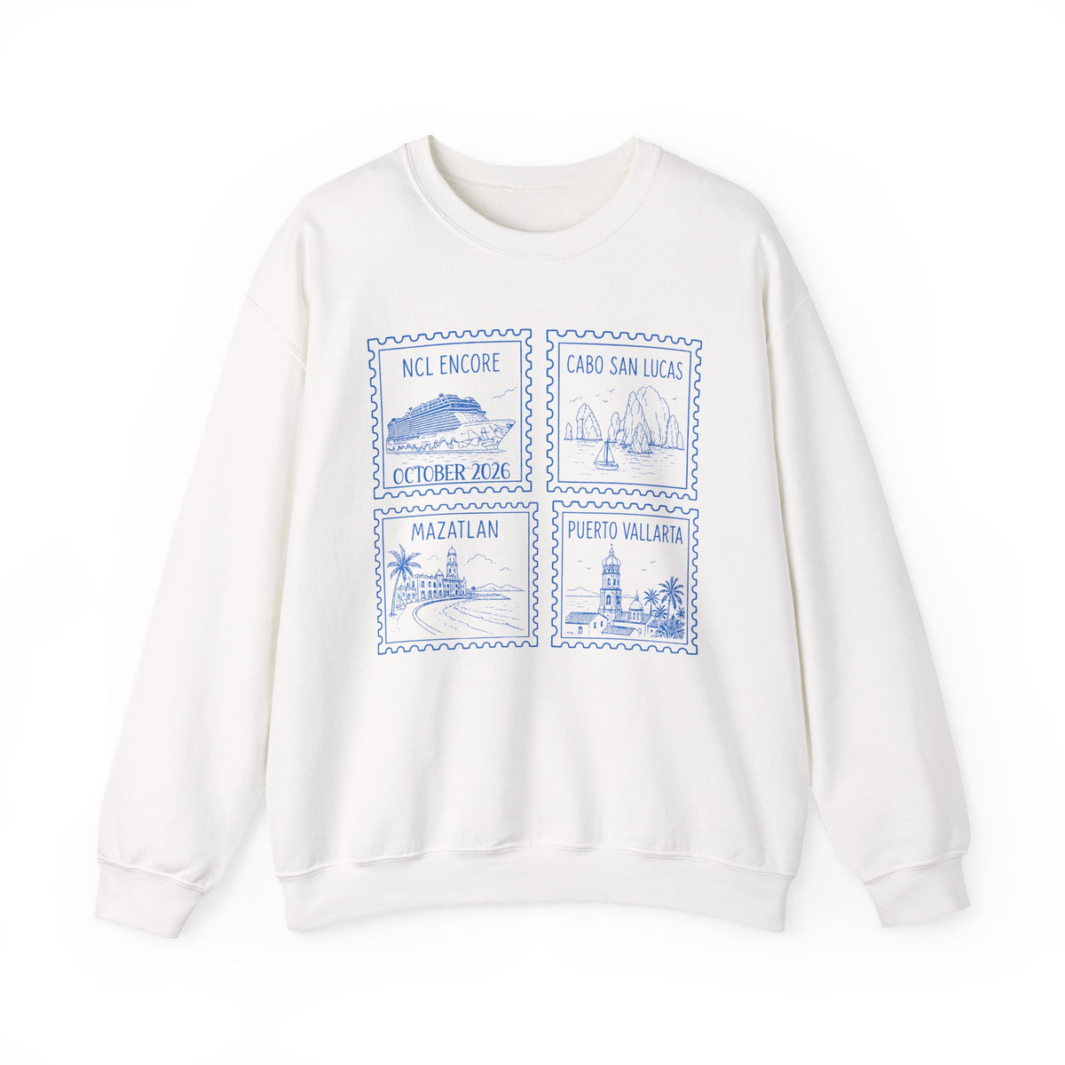 Custom Matching Cruise Sweatshirt, Stamp Aesthetic, Personalized Destination, Matching Family Shirt