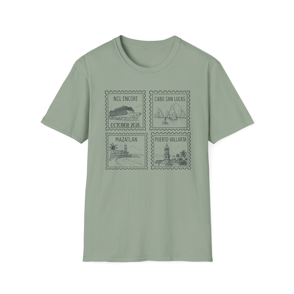 Custom Cruise Black Stamp Aesthetic Family Vacation Matching T-Shirt, Personalized Cruise Ship Tee, Custom Tee
