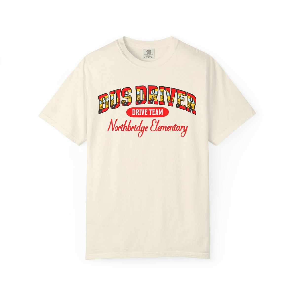 Custom Bus Driver Team T-shirt | Comfort Colors School Spirit Tee, Custom Bus Number and School, Personalized Name & Number