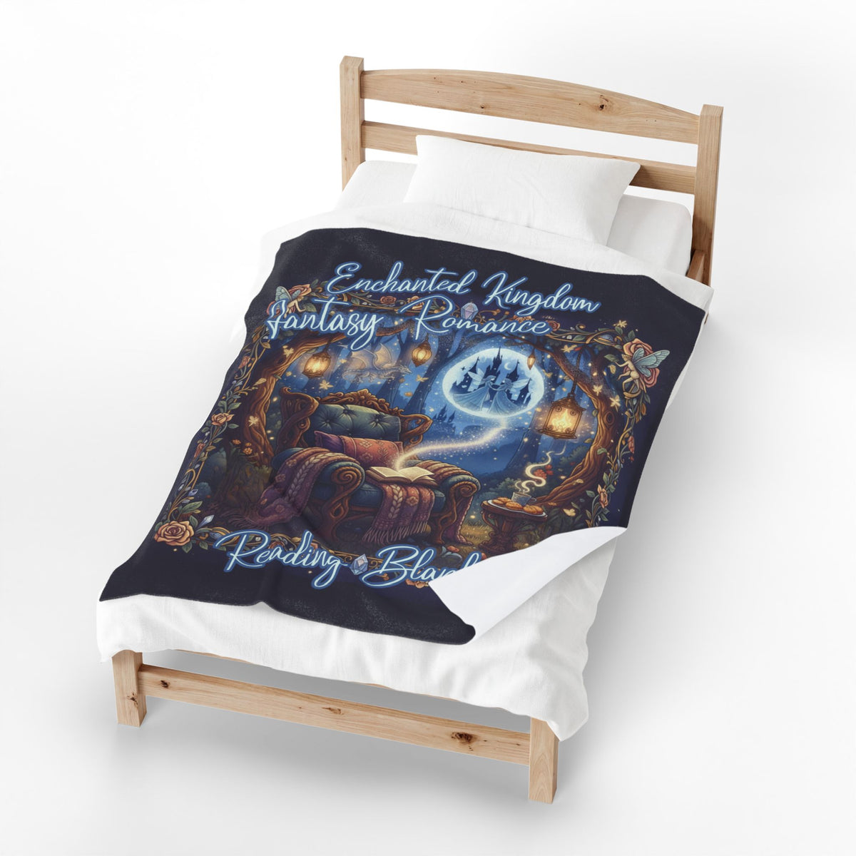 Book Lover Reading Fantasy Romance Velveteen Plush Blanket - Gift for Bookish Girl, Bookclub Best Friend, Daughter, Mom, Wife. Cozy