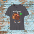 Thanksgiving Pickleball Funny Turkey Paddle Unisex Softstyle T-Shirt Team Shirt for Mom Grandma Dad Favorite Player Gift Matching Shirt