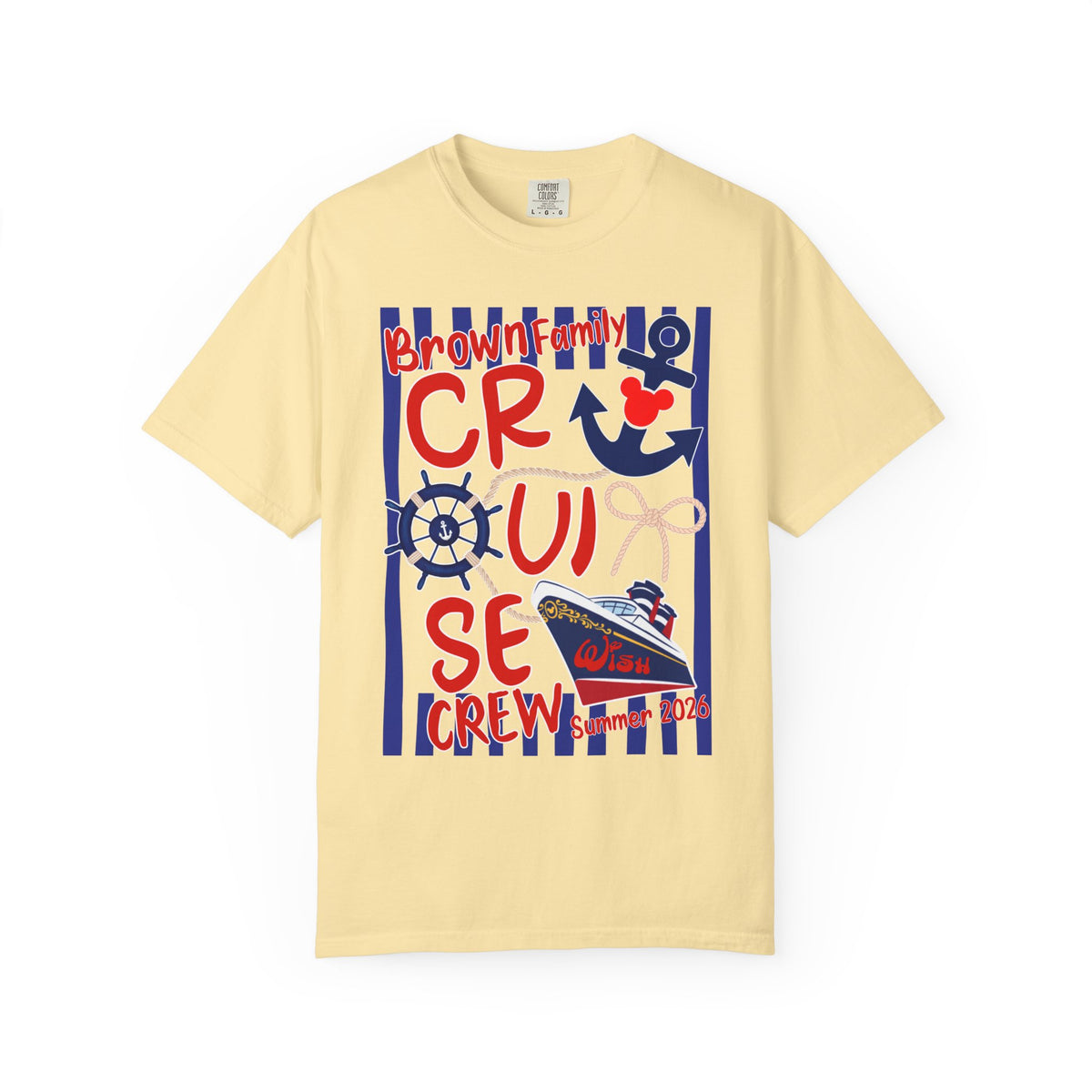 Custom Mickey DCL Cruise Family Vacation 2025 Comfort Colors Shirt, Matching Cruise Group, Magical Personalized Pirate Ship Family Matching