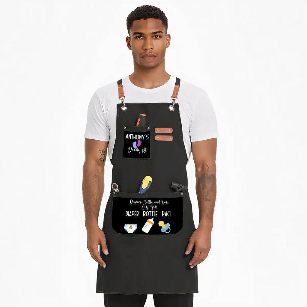 Unisex Canvas Cross Back Apron with Pockets 1 2
