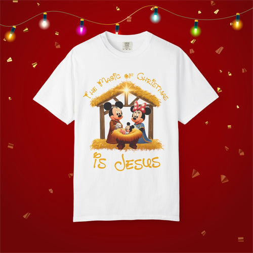 Comfort Colors Jesus Mickey Magic Family Matching Shirts Greatest Gift of all Nativity Shirt Christian Christmas Religious Shirt Bible Verse