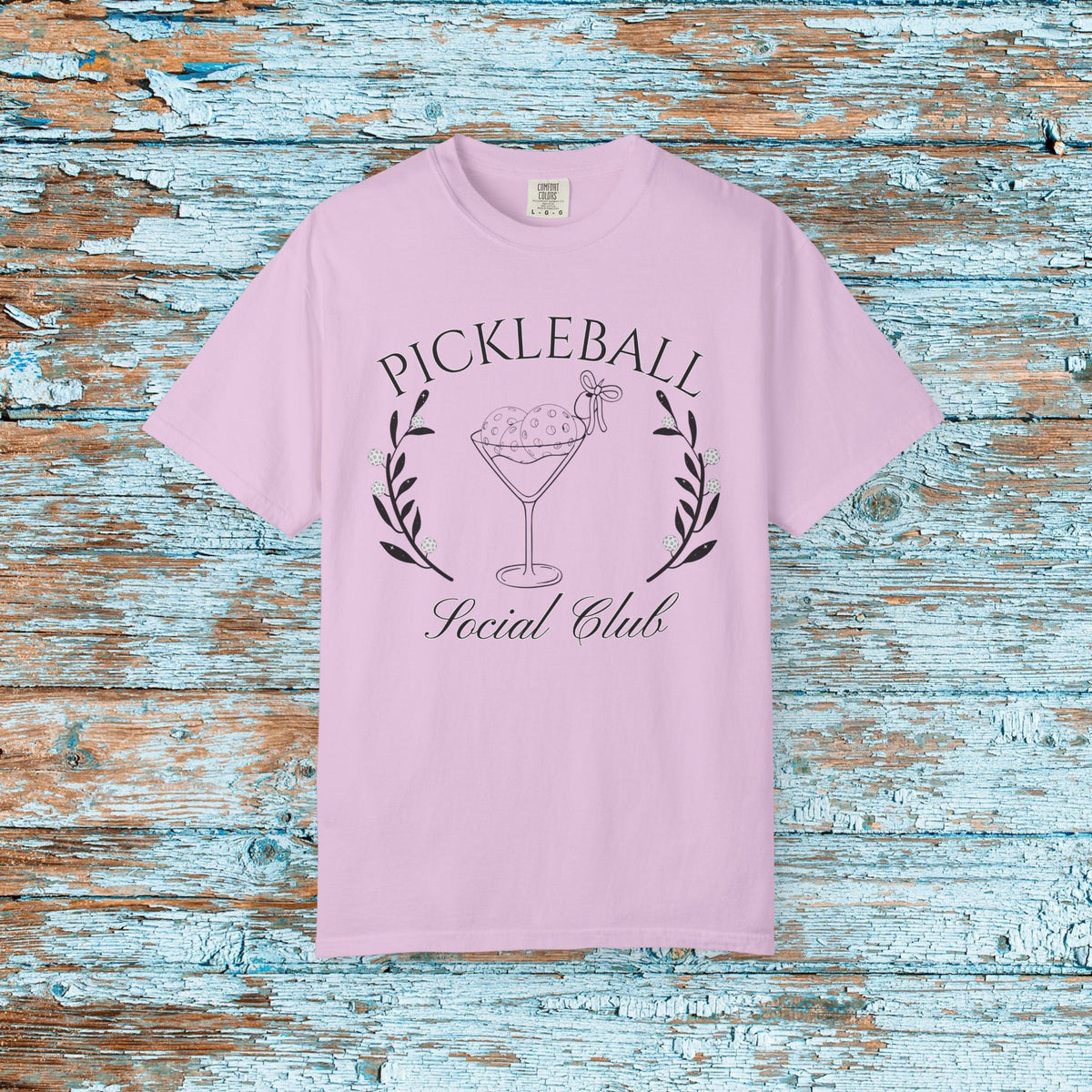 Pickleball Funny Comfort Colors Shirt Pickleball Social Club Coquette Bow Cocktail Shirt for Her Him Mom Team Pickleball Lover Player Gift