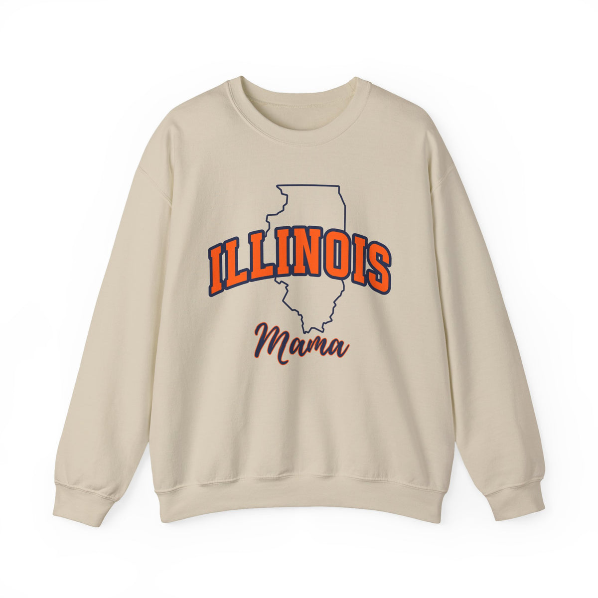 Custom Illinois Mama, Illinois Pride, University School Sweater, Fun Mom Shirt, Freshman Mom Gift, Unisex Crewneck Sweatshirt