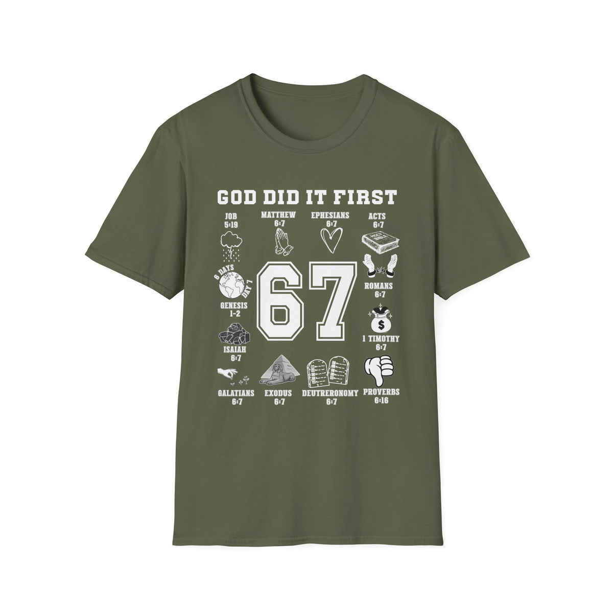 God Did It First Christian 6 7 Shirt, Bible Verse Faith Tee, Trendy Scripture T-Shirt, Sunday School Teacher Gift, Pastor Christian Apparel
