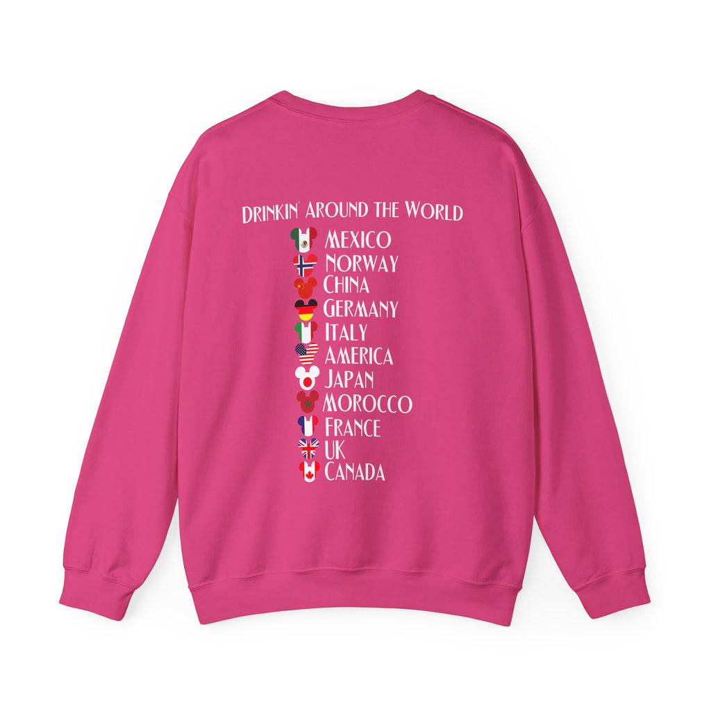 Custom Funny Disney Epcot World Tour 21st Birthday Sweatshirt Drink Around The World Food and Wine Drinking Squad Shirt World Traveler