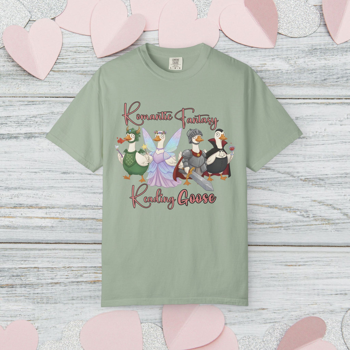Romantic Fantasy Silly Goose T-Shirt | Comfort Colors Tee | Book Lover Shirt | Cozy Reading Gift | Whimsical Goose Aesthetic |Book Club Gift