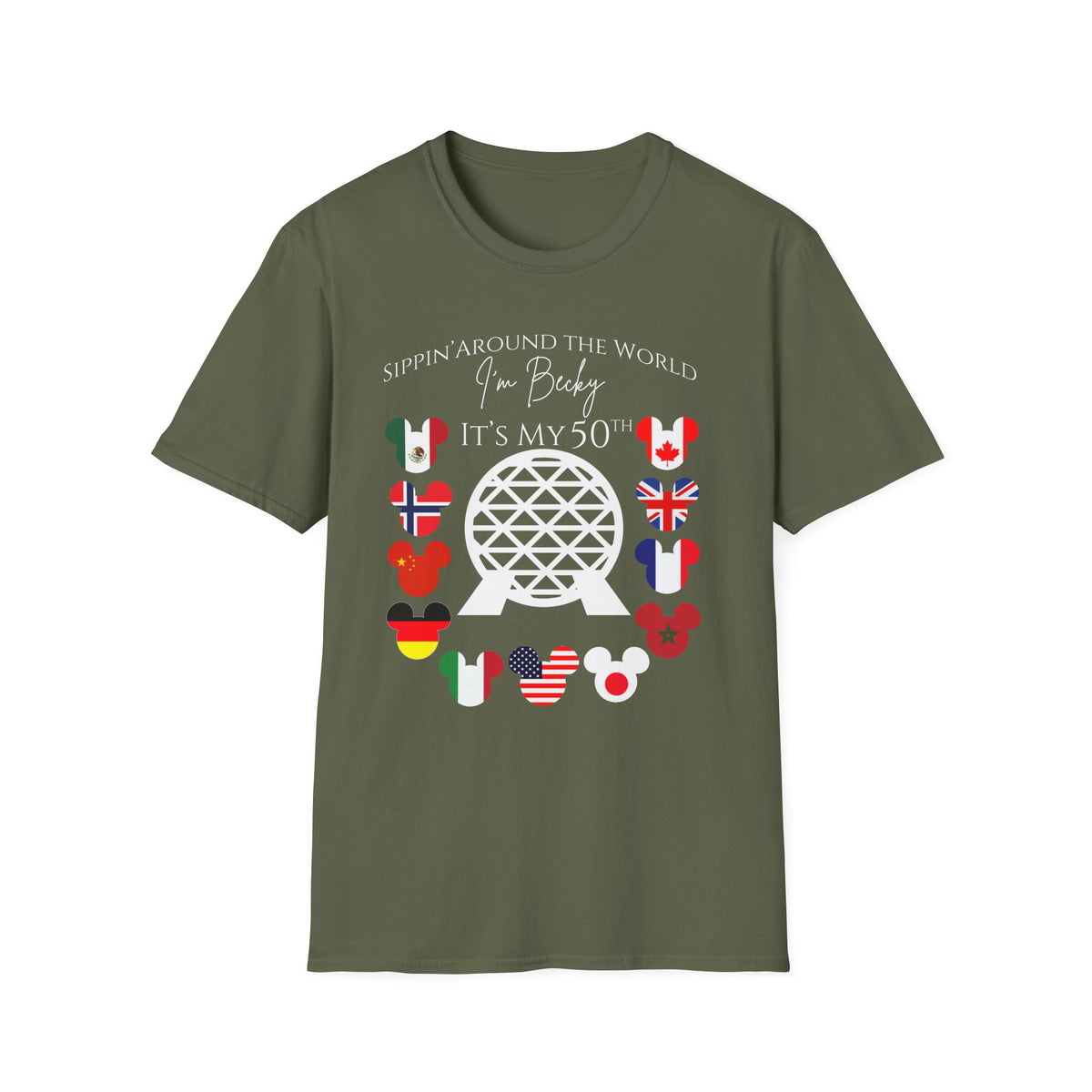 Custom Epcot Template Unisex Softstyle T-Shirt