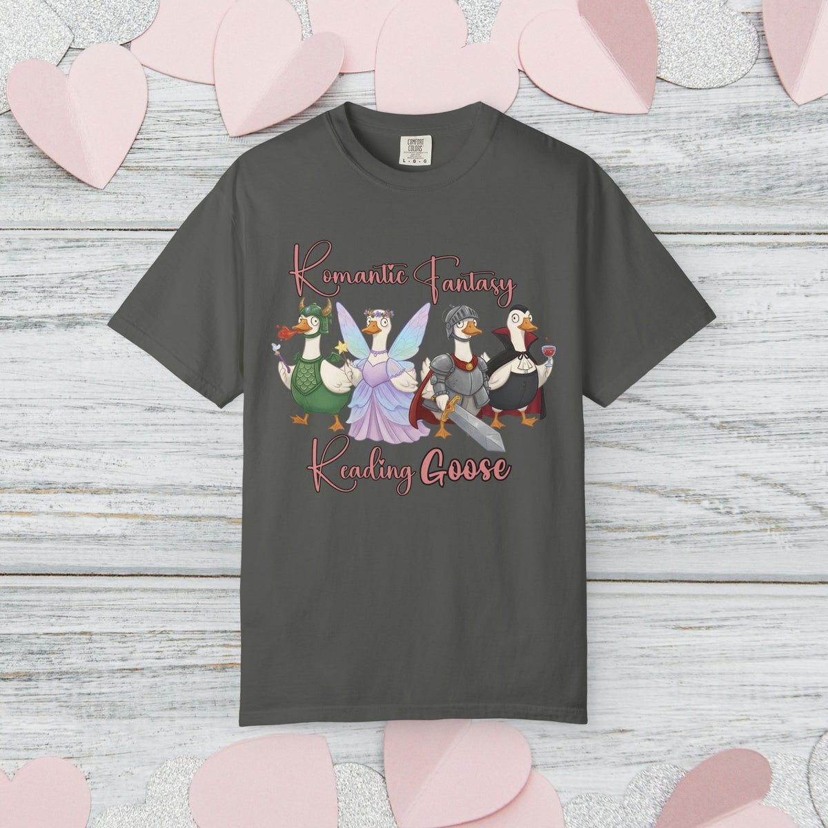 Romantic Fantasy Silly Goose T-Shirt | Comfort Colors Tee | Book Lover Shirt | Cozy Reading Gift | Whimsical Goose Aesthetic |Book Club Gift