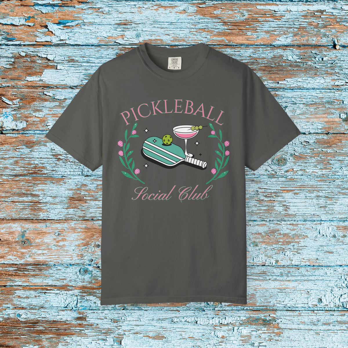 Pickleball Funny Comfort Colors Shirt Pickleball Social Club Coquette Bow Cocktail Shirt for Her Him Mom Team Pickleball Lover Player Gift