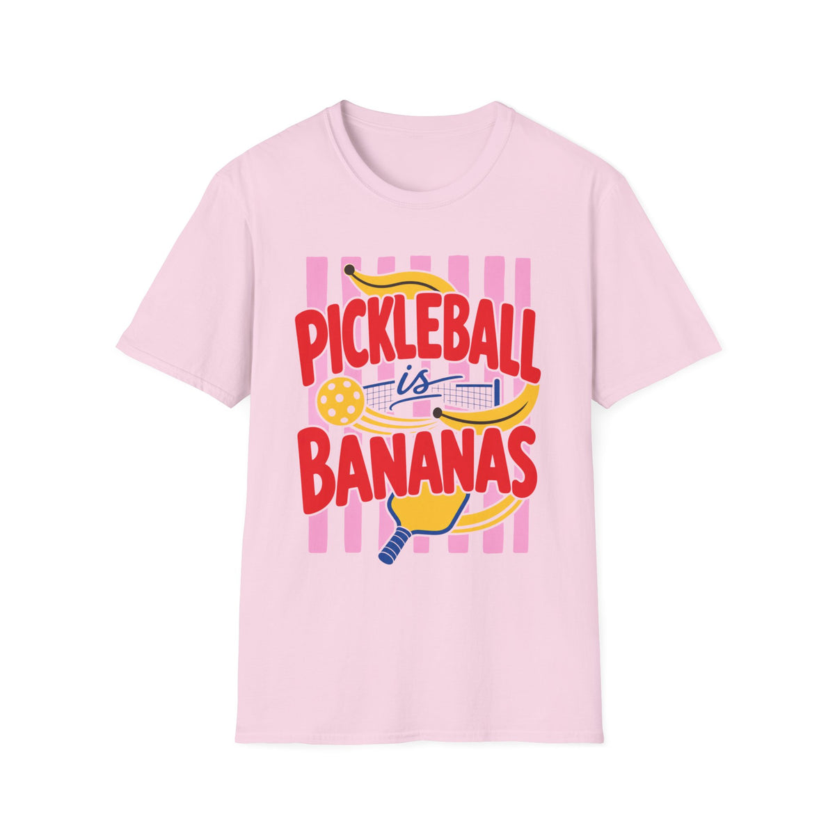 Bananas About Pickleball T-Shirt | Retro Fruits Stripes Design | Pickleball Player Shirt | Pickleball Gift for Mom Her