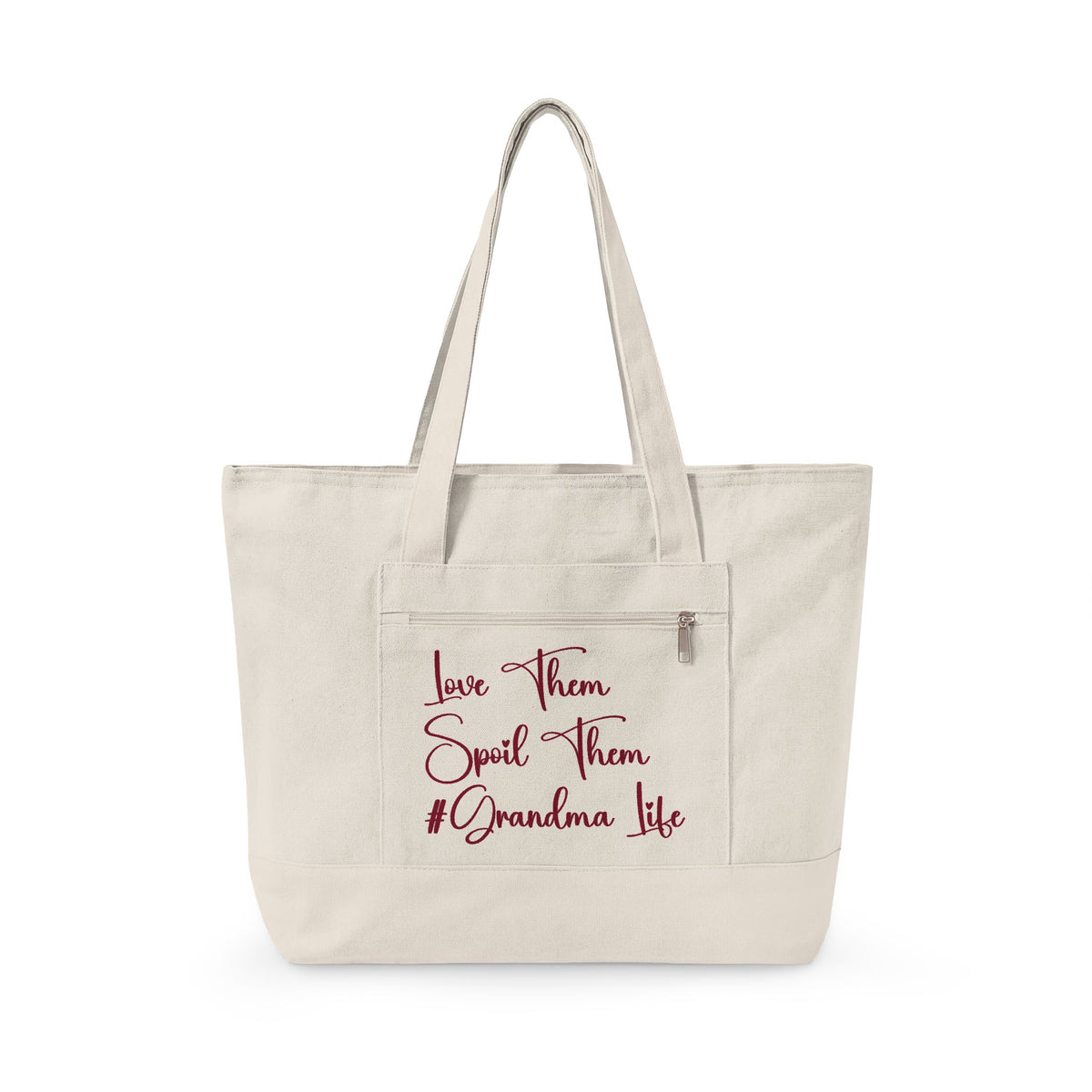 Grandma Things Tote Zippered Canvas Tote | Market Bag, Everyday Carry, Custom Nana, Mimi, Gigi, Gift, Pickleball Bingo Bag for Gram