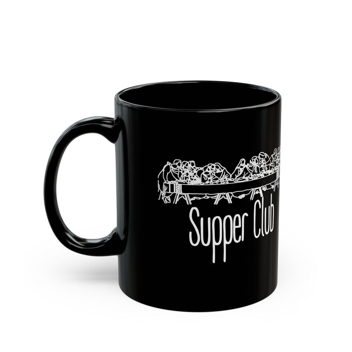 Supper Club Last Supper Jesus Black Mug (11oz, 15oz) Easter Gift Baptism Christian Gift for Small Group Christian Home Decor