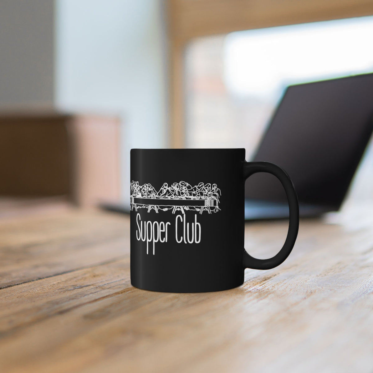 Supper Club Last Supper Jesus Black Mug (11oz, 15oz) Easter Gift Baptism Christian Gift for Small Group Christian Home Decor