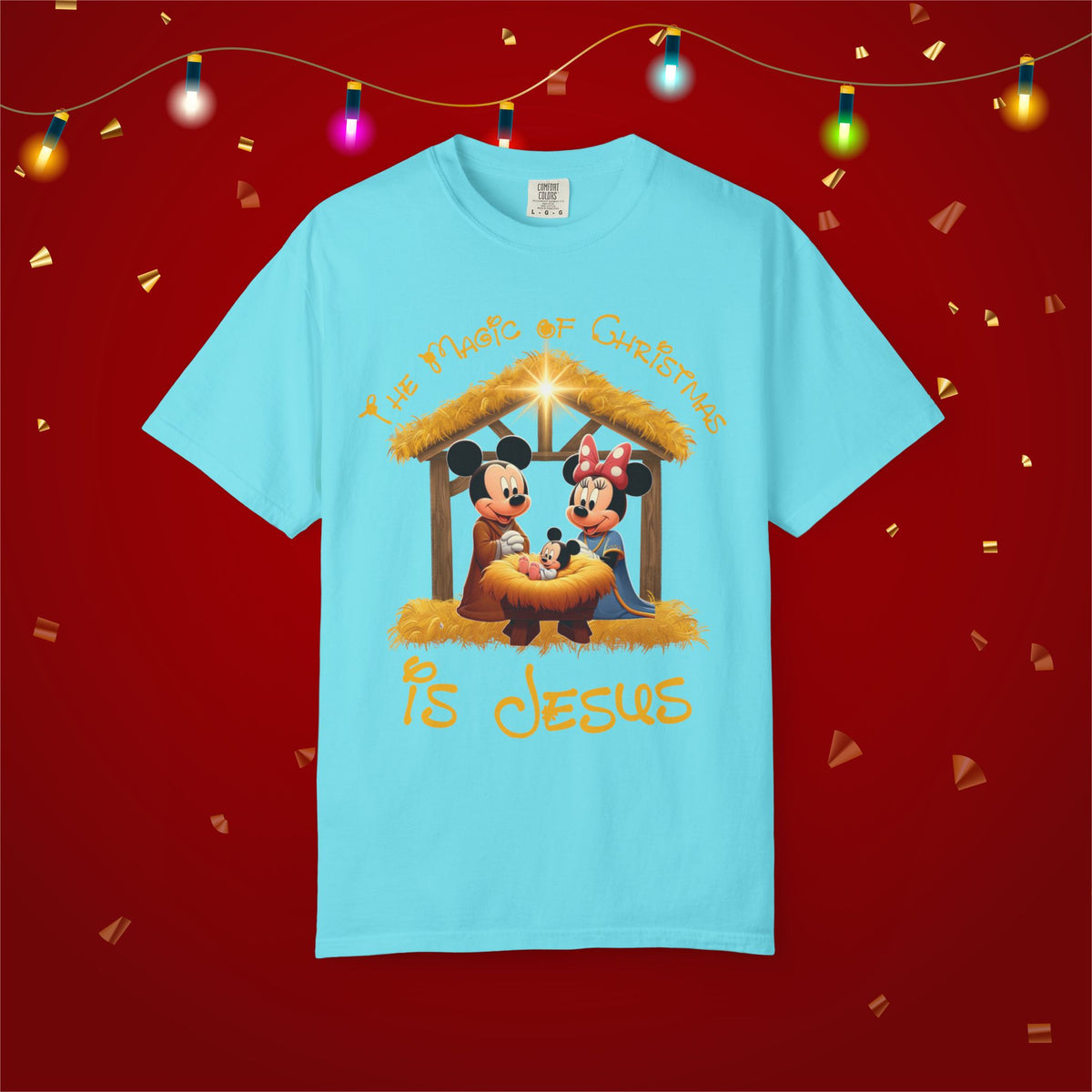 Comfort Colors Jesus Mickey Magic Family Matching Shirts Greatest Gift of all Nativity Shirt Christian Christmas Religious Shirt Bible Verse