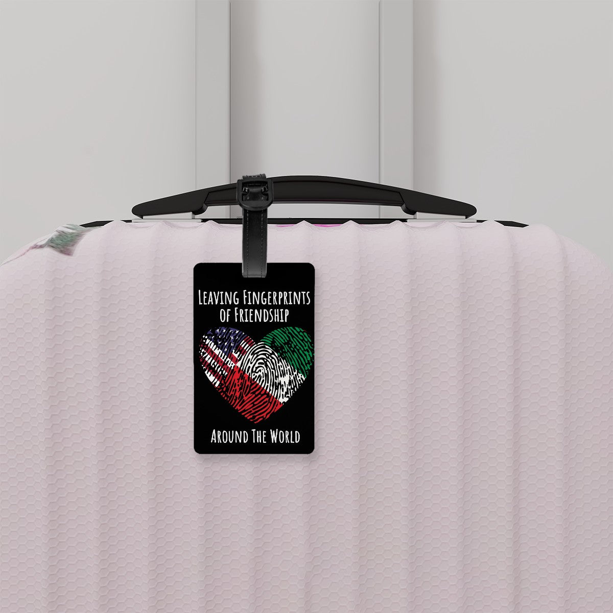 Personalized Custom Exchange Student Luggage Tag Select Two Flags to be Printed Provide any Other Custom Information