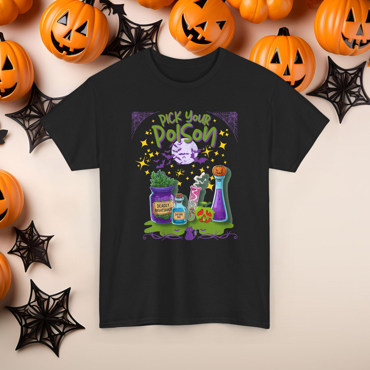 Funny Halloween Villain Viles of Poison Pick Your Poison T-Shirt, Evil Costume Tee, Spooky Shirt, Scary Graphic Tee, Creepy Unisex Top
