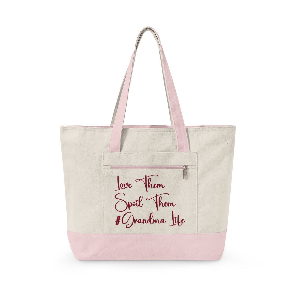 Grandma Things Tote Zippered Canvas Tote | Market Bag, Everyday Carry, Custom Nana, Mimi, Gigi, Gift, Pickleball Bingo Bag for Gram