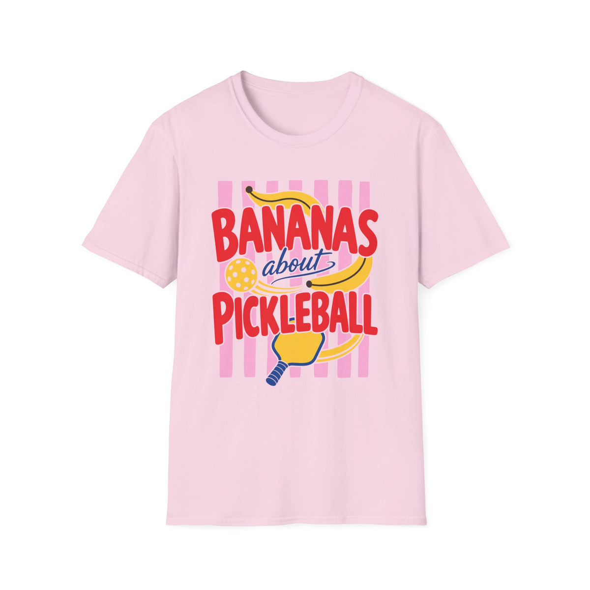 Bananas About Pickleball T-Shirt | Retro Fruits Stripes Design | Pickleball Player Shirt | Pickleball Gift for Mom Her
