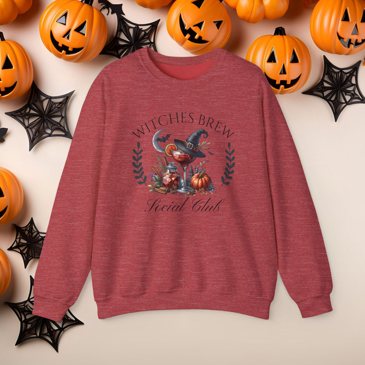 Funny Halloween Witch Hat Coquette Bow Ride the Broom Crewneck Cute Fall Fun Spooky Pumpkin Cozy Season Sweatshirt