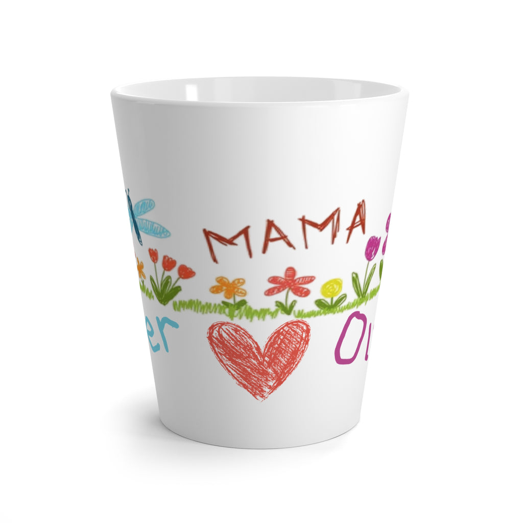 Custom Kids Art Work Personalized Name Latte Coffee Mug Tea Cup from Kids to Mom for Mother's Day, Christmas Present, Birthday Gift Grandma