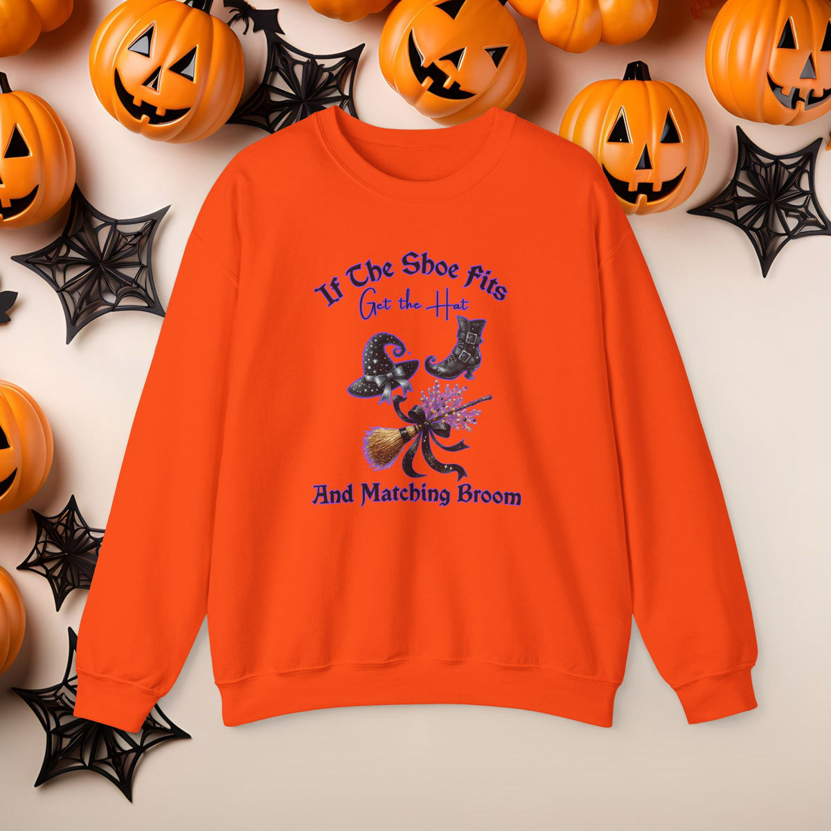 Funny Halloween Witch Hat Coquette Bow Ride the Broom Crewneck Cute Fall Fun Spooky Pumpkin Cozy Season Sweatshirt